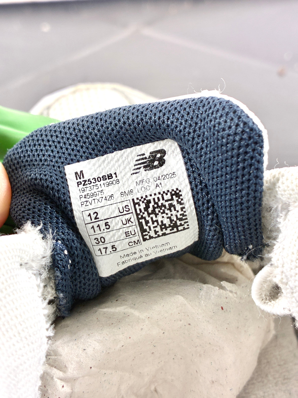 New Balance 530 SB1 Argent Blanc Size 30